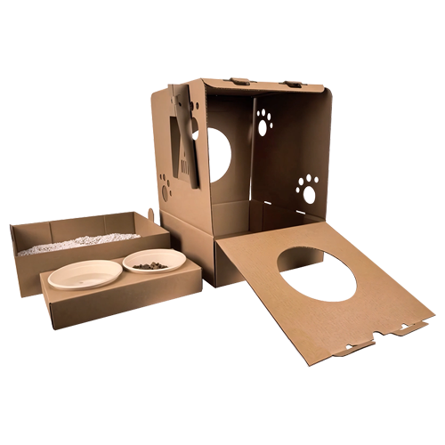 Eco-friendly DIY Idea: Transform Used Cat Litter Box into Multi-functional Travel Kit for Cats.