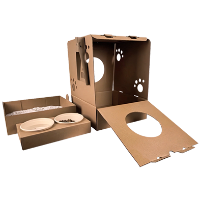 Eco-friendly DIY Idea: Transform Used Cat Litter Box into Multi-functional Travel Kit for Cats.