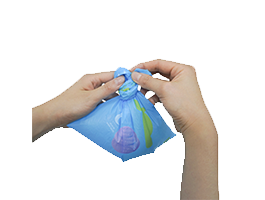 Tie the bag with a knot.