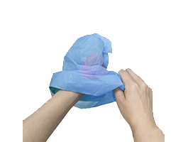 When finished, flip the bag over to wrap the waste.