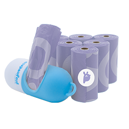 Biodegradable dog poop bags | Purple