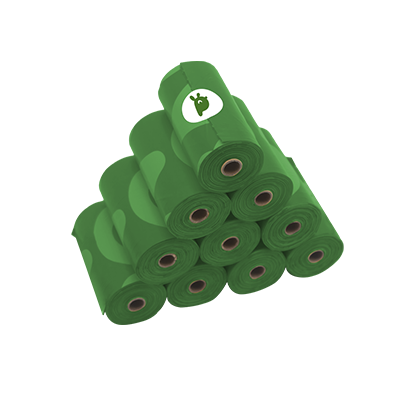 10 Rolls of Plant-Based Dog Poop Bags (Green) — 150 Tear-Resistant Bags in a Bulk Refill Pack |  Landfill-Friendly, Non-Plastic, Ultimate Odor Control, Durable.