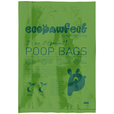 A single unrolled bag — YUTOECOPET Dog Waste Bags (Green) with Jasmine Scent, Guaranteed Leakproof for Walks, Parks, and Puppy Training.